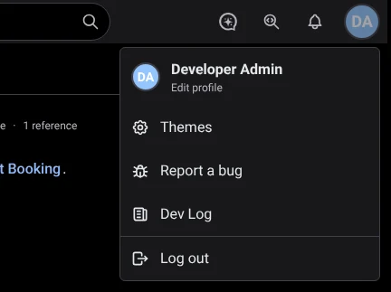 After: Report a bug, in your profile menu