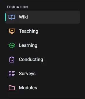 After: The sidebar, with Conducting and Surveys