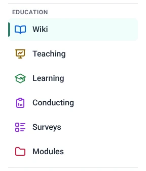 After: The sidebar, with Conducting and Surveys