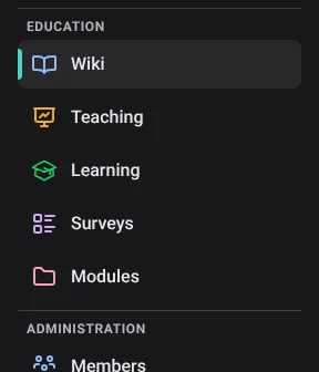Before: The sidebar, with Conducting and Surveys