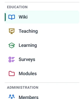 Before: The sidebar, with Conducting and Surveys