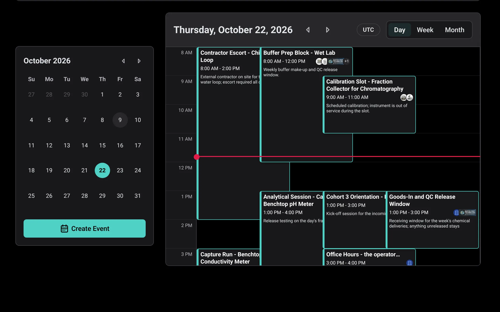 The Reservations page in Mantle